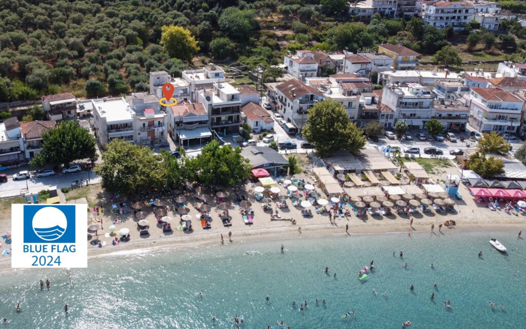 Inviting Shoreline Experience in Margio Bay Blue Flag Beach with Relaxing Amenities