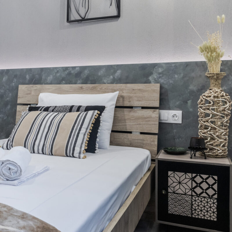 apartment in Thassos Modern Comfort greek holidays Twin Beds, Neatly Rolled Towels, and Artwork thassos